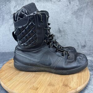 Nike Shoes Womens Size 11 Black Quilted High Top Lace Up Boots 333891-001